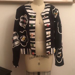 Crystal handwoven jacket - vintage wearable art